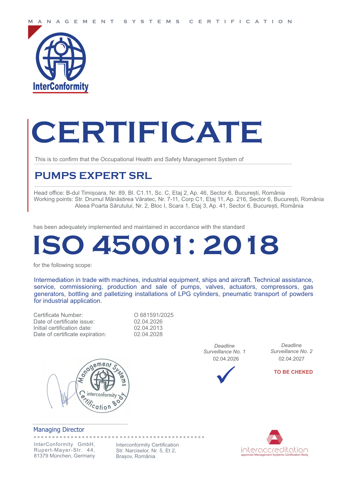 ISO 45001:2018 — Occupational health & safety management system