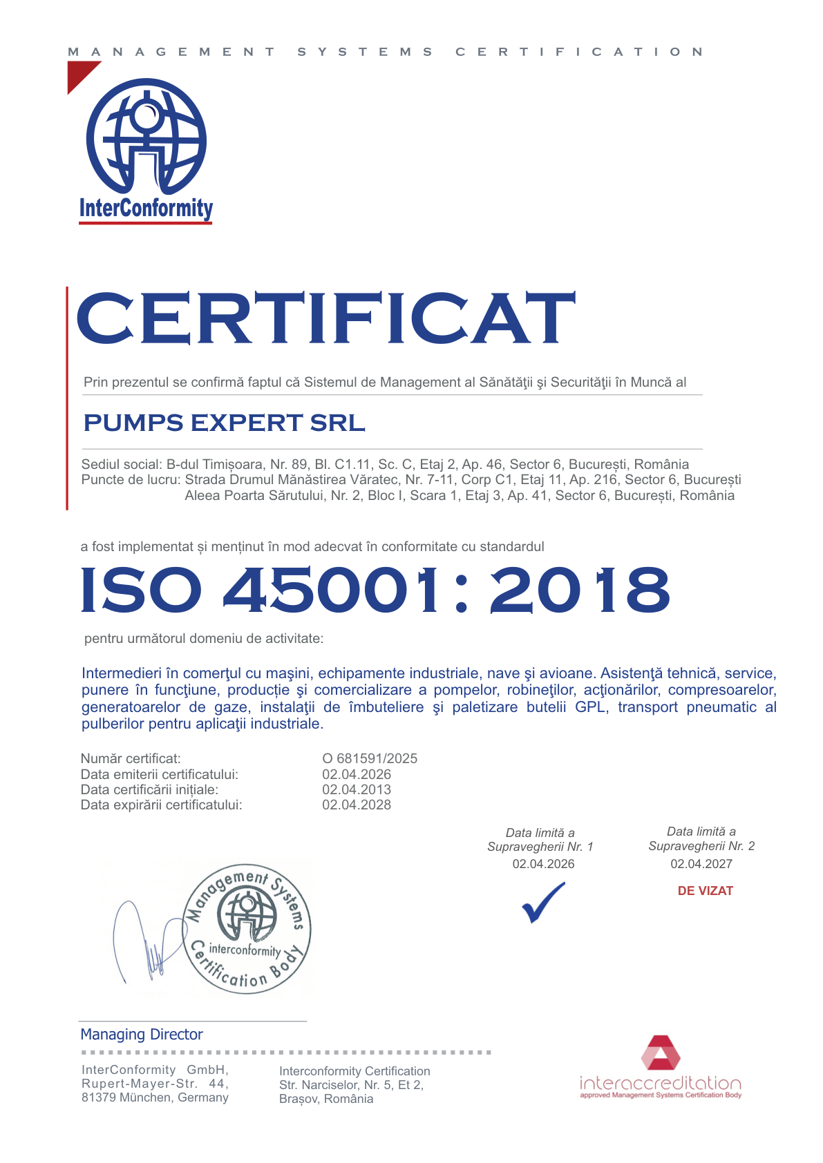 ISO 45001:2018 — Sistem de management al sănătății și securității ocupaționale