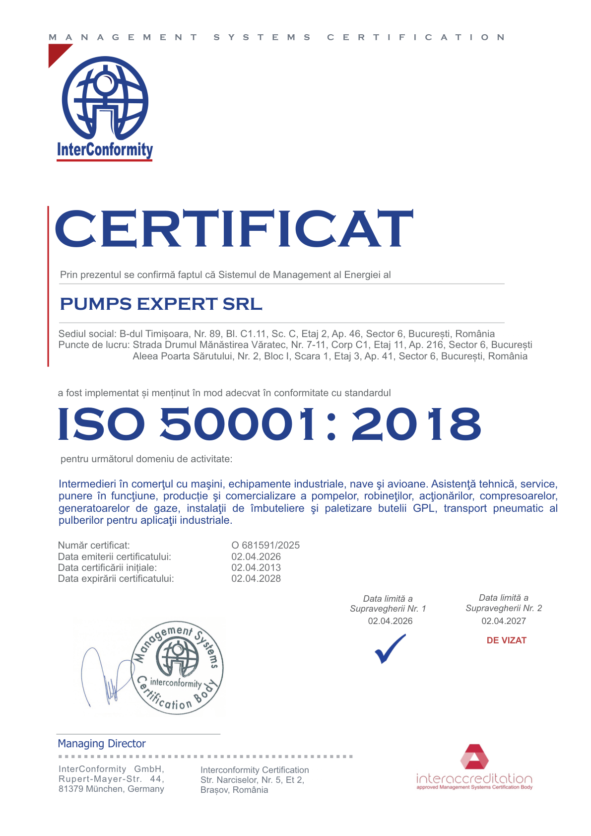 ISO 50001:2018 — Sistem de management al energiei