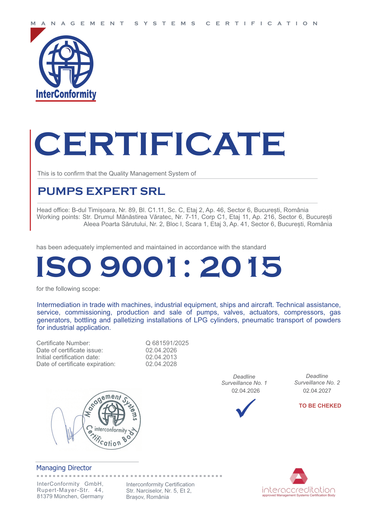ISO 9001:2015 — Quality management system